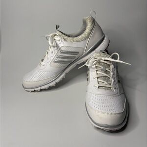 Adidas Women's White and Silver Golf Shoes